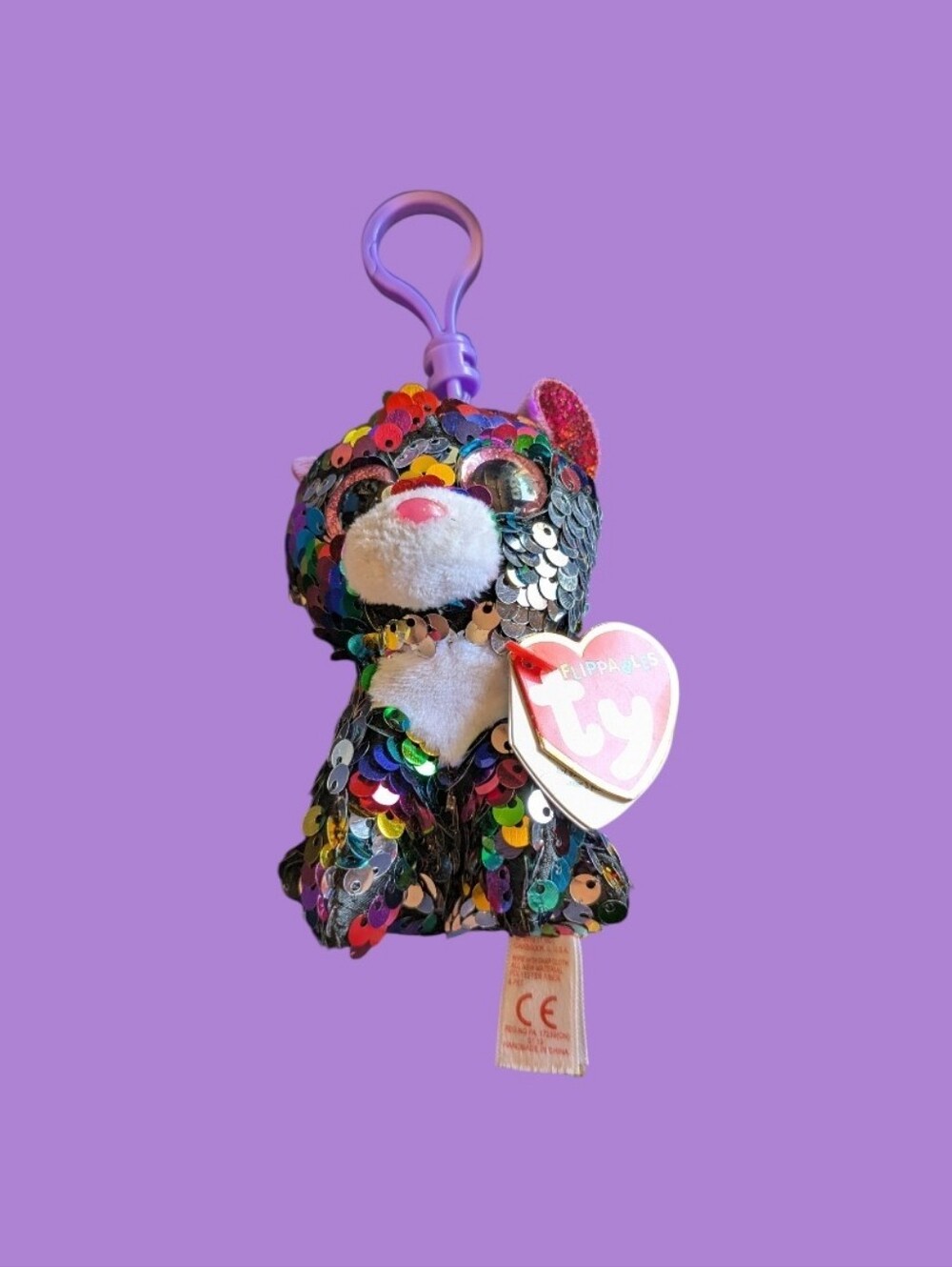 Ty Flippables Clip/Keychain Dotty the Leopard